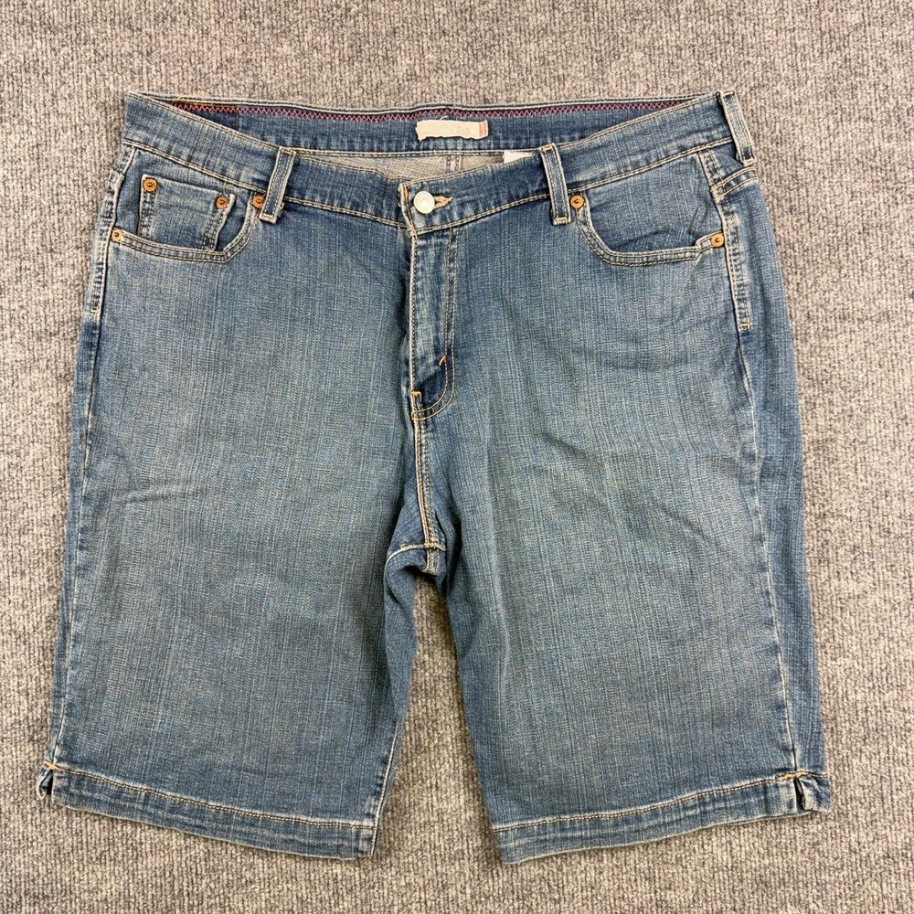 Levis Bermuda‎ Shorts Womens 16 Blue Denim 516 Stretch 5 Pocket Casual